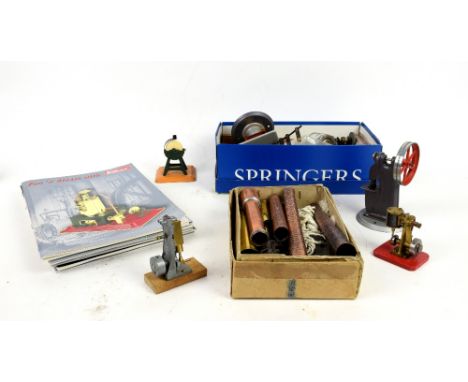 A quantity of assorted steam engine parts, accessories and related literature. (qty).    