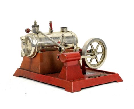AMENDED DESCRIPTION FLY WHEEL IS 8cm not 8" A Weeden precision live steam stationary engine with horizontal boiler and 8cm sp
