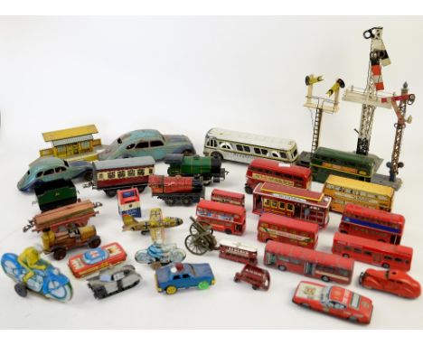 Collection of British and German tin-plate and other toys, to include 'Schuco 3000', Hornby 'O' gauge tank engine and tender,