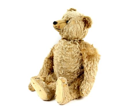 Vintage Steiff mohair teddy bear, button to ear, 49cm high,.    Woodwool filled.Growler present but not working.Other than mu