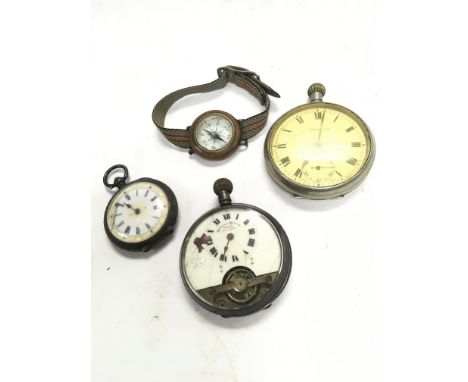 A collection of pocket watches including A Chas Waller Southend on sea silver cased pocket watch, Hebdomas pocket watch and a