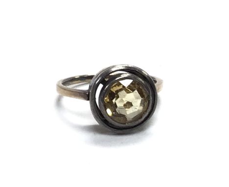 A vintage citrine stone set ring . Postage category a