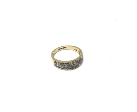 A 9ct gold fancy diamond set ring. Approx 3.08 grams, ring size M.