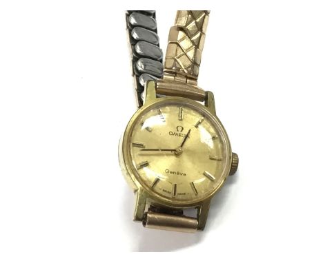 A ladies vintage gold plated Omega circa 1974 with paperwork. 20mm case with gold coloured dial. Watch not seen running.