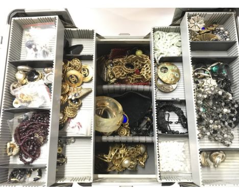 A Collection of mixed vintage costume jewellery including bracelets, necklaces, brooches etc. postage category D