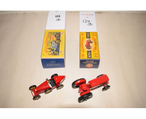 Lesney Models of Yesteryear: Y-6 Supercharged Bugatti Type 35; together with a Matchbox Series K-4 International Tractor.  (2