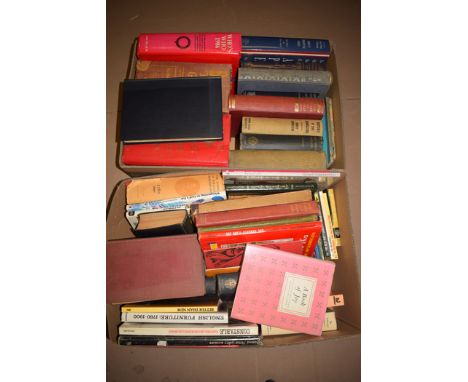 Two boxes of miscellaneous books, to include; The History of Homeland, by Henry Hamilton; The Art of Writing, by Humphries; C