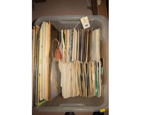 A box of records, to include; LP's, by Michael Jackson; Van Morrison; Anita Baker; and a quantity of singles, by Status Quo; 