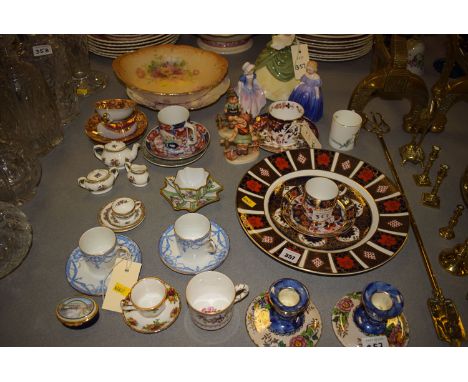 A Royal Crown Derby Imari pattern dinner plate no.1128; a Royal Crown Derby style coffee can and saucer, crown stamp to base 