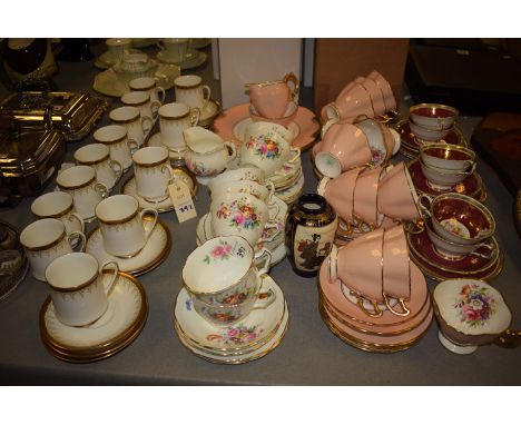 A Paragon part-coffee set 'Athena' pattern; Coalport teaware 'June Time' pattern; Hammersley & Co. no.3302/30 in peach and fl