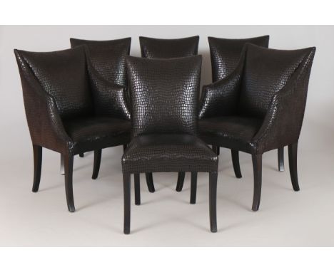 6 DONGHIA (JOHN HUTTON) Esszimmer-Stühle ¨Phantom¨ -&nbsp;bestehend aus 2 Armlehner und 4 klassischen Stühlen, gepolsterter S