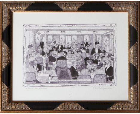 HERBERT GRUNWALDT (1928 Bunzlau - 2014 Hamburg) - Radierung, ¨Vom Restaurant à la Carte der ersten Klasse auf der R. M. S. Ti