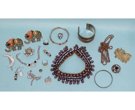 A quantity of costume jewellery and fashion wrist watches. 