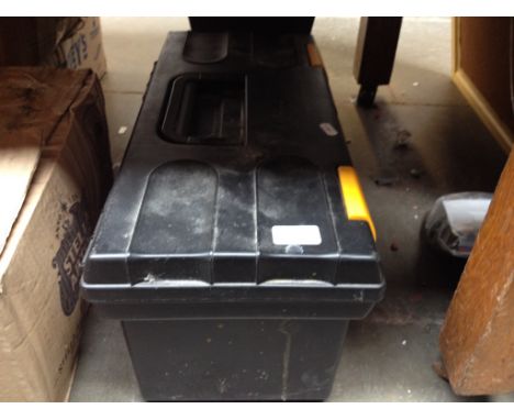 A PLASTIC TOOLBOX WITH TOOLS
