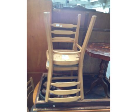 A SET OF 4 LADDER BACK MODERN CHAIRS