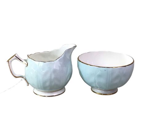 AYNSLEY TEA SERVICE, BLUE CROCUS PATTERN  along with a Colclough tea service