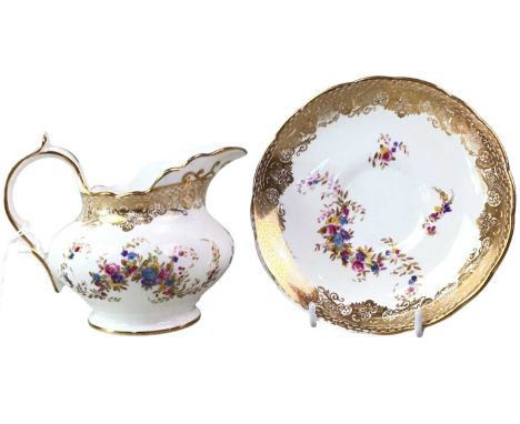 HAMMERSLEY & CO PART TEA SERVICE, with floral decoration and gilt borders
