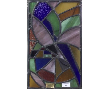LEADED AND STAINED GLASS PANEL, By Venus Glass Art43cm x 26cm