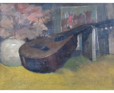 * FRANCIS WILSON (SCOTTISH 1876 - 1957), STUDY OF A LUTE oil on board, authenticated by the artist's son versoframedoverall s