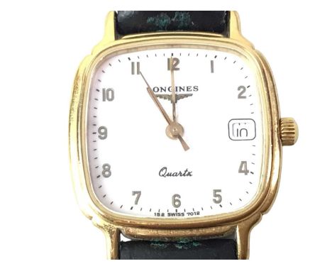 LADY'S LONGINES QUARTZ WRIST WATCH, along with a gilt bicycle pendantQty: 2
