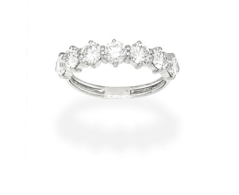 DIAMOND HALF HOOP RINGSet with seven brilliant-cut diamonds, diamonds approx. 1.60cts total,  ring size approx. MFor further 