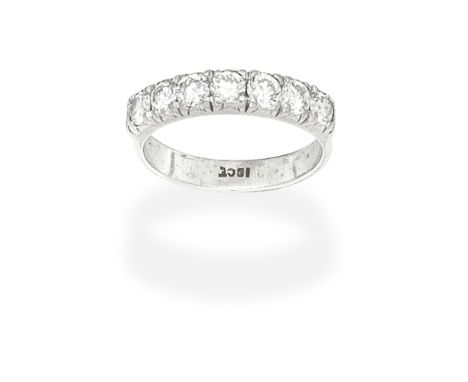 DIAMOND HALF-HOOP RINGSet with seven brilliant-cut diamonds, diamonds approx. 1.10cts total,  ring size approx. NFor further 