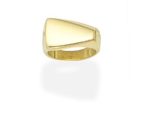 GEORG JENSEN: GOLD 'PLAZA' RING Signed Georg Jensen, European Convention mark, ring size approx. MFor further information on 