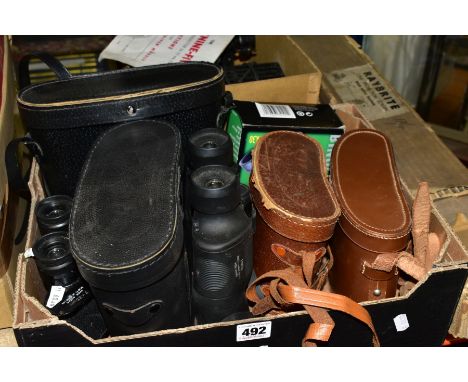 BINOCULARS COMPRISING WRAY MAGNIVU 8 x 30, MARK SCHEFFEL 20 x 50, unbranded 10 x 50, Sears 7 x 35, Militus 8 x 30, Miranda 10