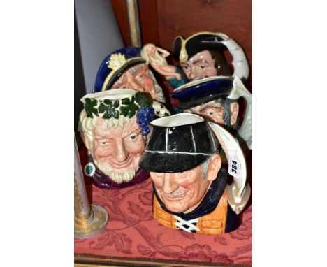 FIVE ROYAL DOULTON CHARACTER JUGS, 'Yachtsman 'D6622, 'Bacchus 'D6499',  'Captain Ahab' D6500, 'Old Salt' D6551, and 'Captain