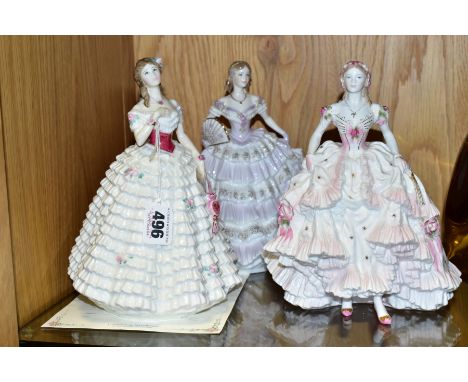 THREE LIMITED EDITION FIGURINES, comprising Royal Doulton 'My True Love' HN 4001, No 681/12500, from 'Language of Love' colle