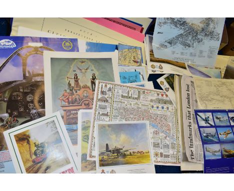 TWO ARTWORK PORTFOLIOS, the first containing a quantity of reproduction antique maps and surveys, produced by the London Topo
