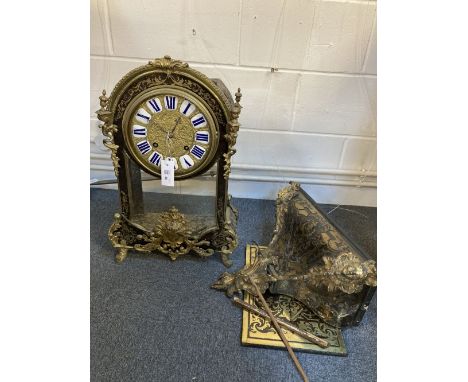 * Clock. French boulle work mantel clock by Jacques Badollet Paris circa 1880, the substantial clock with blue and white enam