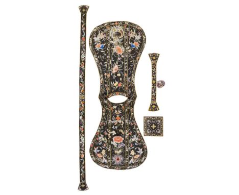 * Chinese. A Hispano-Portuguese style chasuble and accessories, circa 1850, hand-stitched chasuble, elaborately embroidered o