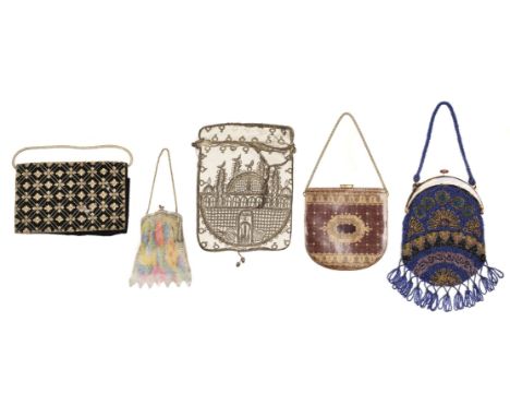 * Bags. A collection of beaded bags and other accessories, late 19th-early 20th century, 15 bags, comprising 10 beaded, sever