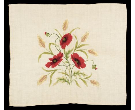 * Embroideries. A set of 12 crewelwork square panels, early-mid 20th century, 12 embroideries, hand-worked in polychrome wool