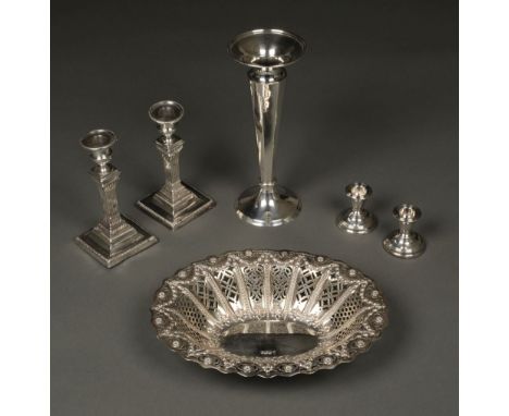 * Mixed Silver. Victorian silver fruit basket by Martin, Hall &amp; Co, Sheffield 1897, of oval form pierced with floral swag