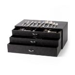 Robbe & Berking cutlery cassette (70), model Rosenmuster, Flensburg ca. 2000, silver