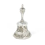 Biedermeier table bell, Hendrikus Simon de Leeuw, 's-Hertogenbosch 1854, silver