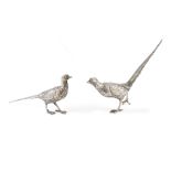 Pheasant couple / table piece, Cairo, Egypt ca. 1970, silver