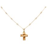 Lapponia 14K yellow gold necklace with cross pendant