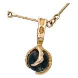 Lapponia 14K yellow gold necklace with pendant ‘moss gold’