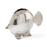 Fish-shaped vase, Fratelli Cacchione, Milan ca. 1970, silver