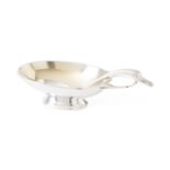 Art Deco "Swan'' sauce boat with spoon, A. Cesa, Alessandria ca. 1945/50, silver