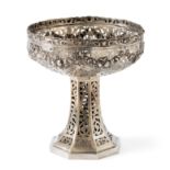 Fruit tazza / Showpiece bowl 'Rose', Germany ca. 1925, silver