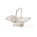 George III handle basket / fruit basket, John Robertson II & John Walton, Newcastle 1814, silver