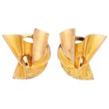 Lapponia 14K yellow gold clip earrings by Zoltan Popovits