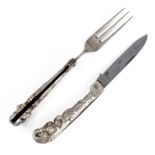 Travel cutlery (2), Friesland circa 1760, silver