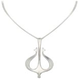 Sterling silver spang necklace with pendant by Norwegian designer David Andersen