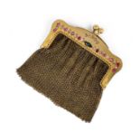 Gold Brace Purse with Diamond, Sapphire and Ruby