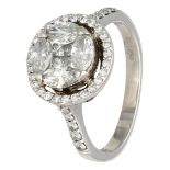 18K white gold Illusion ring set with approx. 1.10 ct. diamonds